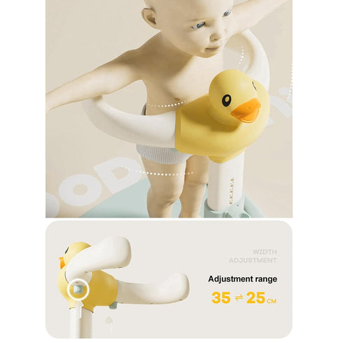 NYXIFYLO (824 Baby Shower Stand Adjustable Toddler Bath Seat Rack with Anti-Slip Base, Portable Duck Design Baby Bath