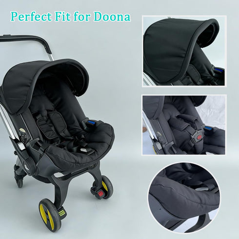 Generic Changing Washing Kit,Canopy Sunshade Cover,Compatible with Car Seat Doona Strollers (Black)
