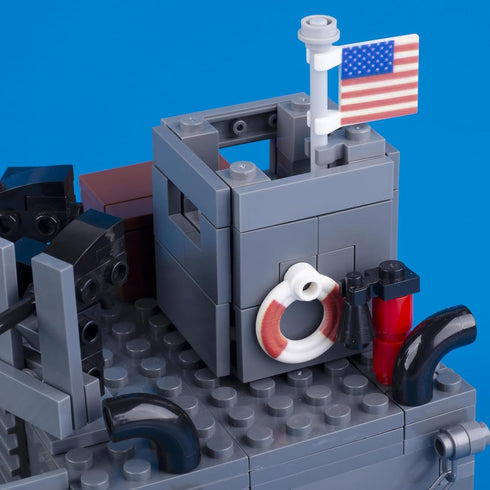 Military Landing Craft Vehicle Personnel - Higgins Boat Car Model, WW2 Building Block Toys for Kids and Adults
