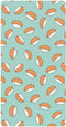 Jynexis Japanese Sushi Salmon Teal Pattern Baby Crib Sheets, Cotton Fitted Crib Sheet,