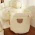 Yovslop Bear Storage Bucket Beige Cotton Basket Diaper Bag Large Capacity Bin for Home Nursery Room