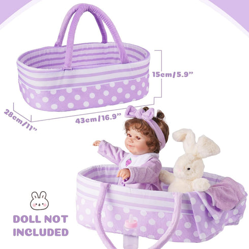 8 17-22 Inch BABESIDE Pcs Reborn Baby Doll Clothes with Bassinet for Babydolls, Reborn Baby Doll Accessories fit Dolls