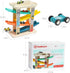 TOP Bright Wooden Race Track Car Ramp Toys for 1-2 Year Olds, Motor Skills Playsets with Mini Cars & Garage