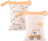 CoolaPeach 2pcs Cloth Diaper Wet Dry Bags Waterproof Reusable with Two Zippered Pockets