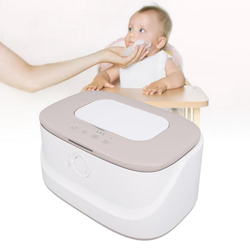 NOENNULL Baby Wipe Warmer Adjustable Temperature Large Capacity Wet Wipes Heater Dispenser with Night Light (Grey)