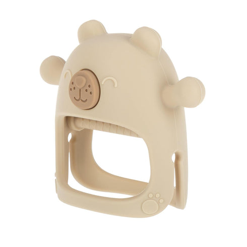3+ Nuby Silicone Wrist Teething Mitten - Baby Teether Ring - Months - Brown Bear