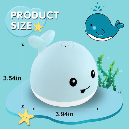 2024 Upgraded Baby Bath Toys, Light Up Whale Sprinkler Spray Water Pool Toys for Kids 1-3, Baby Shower Gifts for Boys