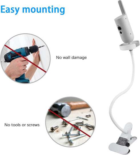 Koroao SCD973/37 /SCD923/26 /SCD921/26 Clip Clamp Mount for Philips Avent Connected Baby Monitor (White)