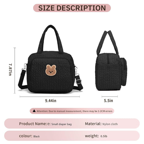 Fwkekye 8 2 Small Diaper Bag Tote, Crossbody Diaper Bag Mini Purse with Pockets, Travel Baby Bag for boys & Girls