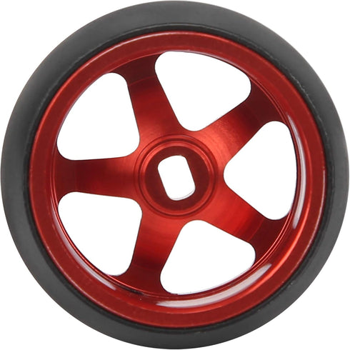 RC Wheel Tire, 4Pcs Aluminum Alloy Spare Parts for ini-Q Mini-D/Wltoys K969 1/28 RC Car, Red