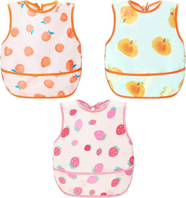 Accmor Waterproof Baby Bibs for Eating, Mess Proof Toddler Feeding Bibs for