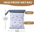 BebeBiu 2 100% Check-2pk) Cloth Diaper Wet Bags Waterproof & Reusable Bag with Zippered Pockets, Polyester with Handle