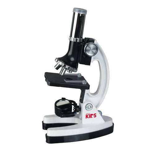 AmScope Kids Biological Microscope Kit - 120X-1200X, 48pc Metal Arm & Base, FBA_M30-ABS-KT1-W