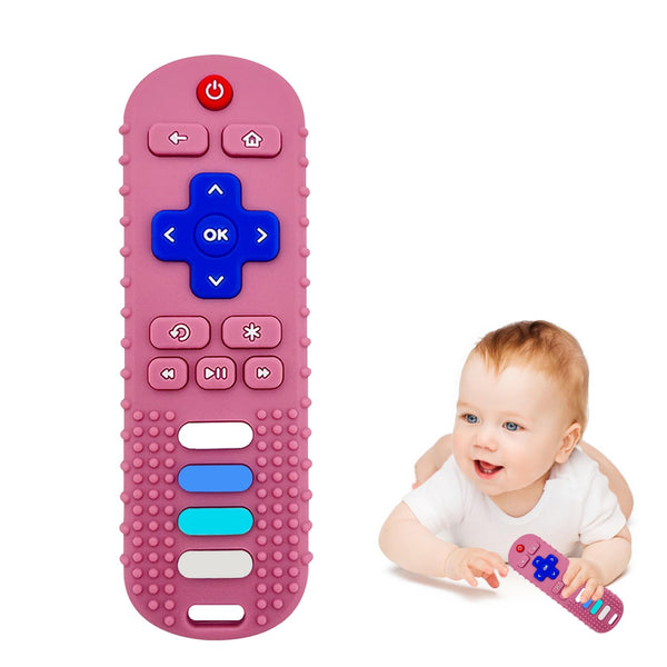 Baby Teething Toys, Food Grade Silicone Teether for Babies 3-18 Months, TV Remote Shape Chew Toys, BPA Free