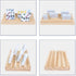 Set 8 GOTHINK Wooden Domino Racks of Trays with Felt Bottom for Mexican Train Dominoes Games, Non-Slip Domino Tiles