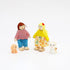 ONEST 15 Pieces Wooden Dollhouse Family Set, Mini People Figures & Accessories for Pretend Play Dolls