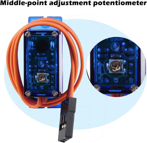 Feetech FS90R Micro Servo, 360 Degree Continuous Rotation RC Servo Motor, 9g for Arduino, Microbit, Robotic Helicopter,