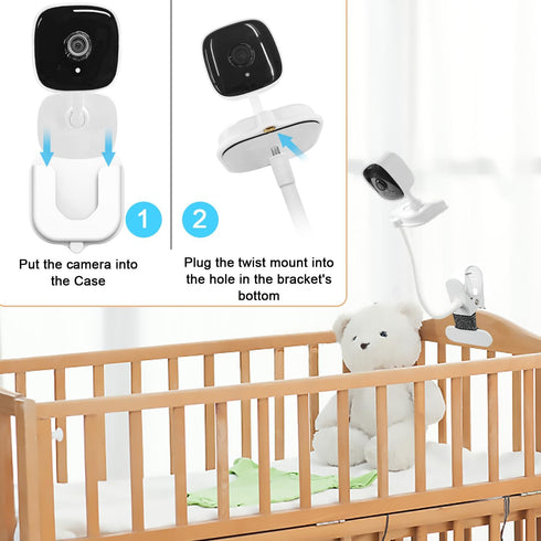 BFYTN 2 Pack C100/C101/C110/C111 Baby Monitor Mount for Tapo Indoor Security Camera Flexible Long Gooseneck Arm, Baby