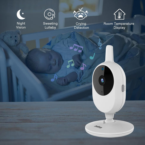 JouSecu 2 4.3" Screen,2-Way Baby Monitor with Cameras, Video Baby Monitor, LCD Split Audio, Crying Detection, Night