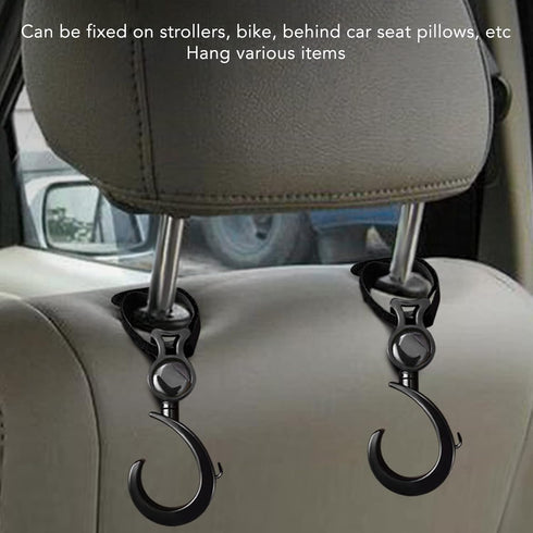 4Pcs Stroller Hooks for Baby Carriage, Multifunctional 360° Rotatable Universal Hook Clips for Hanging Bags