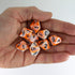 Orange and White D10 Dice Set - 8 Dice - 'Troll Slayer'