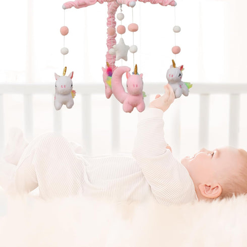 25 Inches 35 3 Baby Crib Mobile - Unicorn Crib Mobile for Girls with Mobile Arm and Lullabies Musical Box, Modes