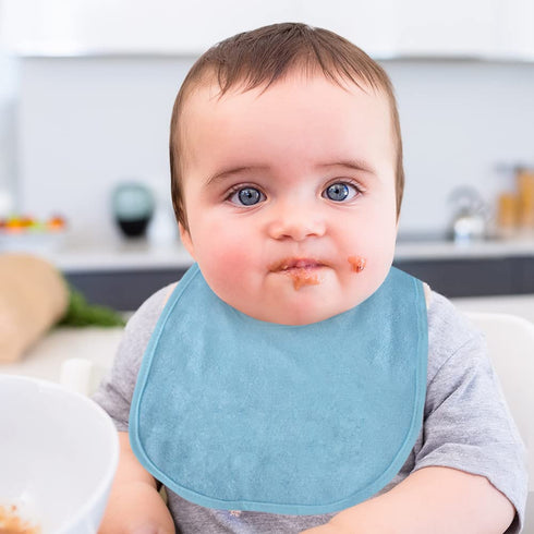 Vicloon Baby Bibs, 8Pcs Terry Bib Set, Waterproof Protection for Girls & Boys, Adjustable Hook-&-Loop Closure