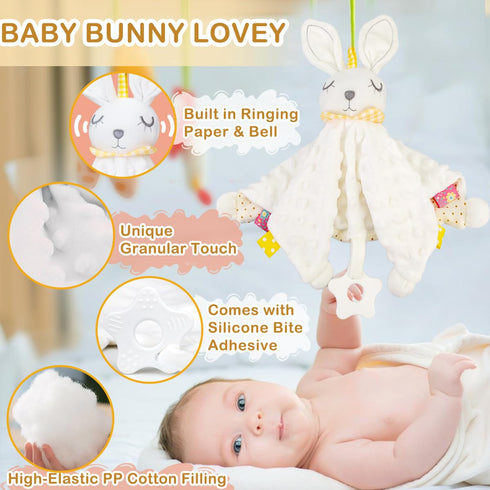 Set 11PCS Package New Mom Gift Box - Unisex Luxury Spa & Baby Essentials in Elegant Box | Bunny Lovey, Changing Pad