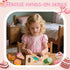 Embosomitr 12PCs Set Set 3 Ice Cream Toy Wooden Cake Toy Cutting Play Pretend Food Play Toy Kitchen with Wooden Knife
