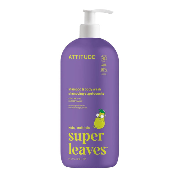 ATTITUDE Shampoo and Body Wash for Kids, EWG Verified Hair and Body