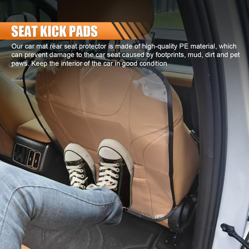 GAOLAOSY 2PCS Car Kick Mats Back Seat Protector for Kids, Universal Anti-Scratch Transparent Auto Seat Back Cover