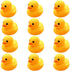 Preschool Bath Toys - Rubber Floating Squeaky Baby Wash Shower Toy for Toddlers, 12 Pcs (Yellow Duck)