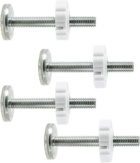 Pressure Mount Baby Gate Threaded Pivot Rod, 4-Pieces Mounting Bolt Kit for Stair Gate, Dog Gate, White