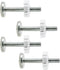 Pressure Mount Baby Gate Threaded Pivot Rod, 4-Pieces Mounting Bolt Kit for Stair Gate, Dog Gate, White