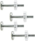 Pressure Mount Baby Gate Threaded Pivot Rod, 4-Pieces Mounting Bolt Kit for Stair Gate, Dog Gate, White