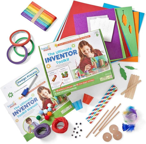 hand2mind Ultimate Inventor Toolkit, 10 Building Challenges for Ages 8 and Up, STEM Kits