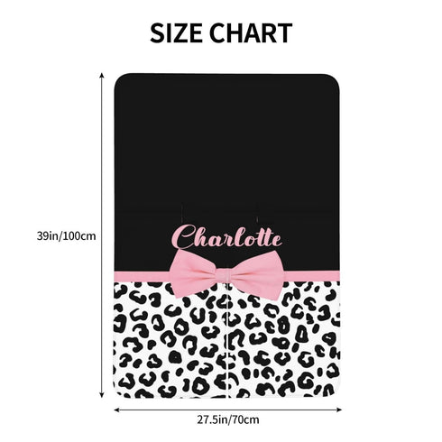 COWSROCK Pink Bow with Leopard Print Custom Name Baby Car Seat Cover Personalized Nursing Cover for Breastfeeding