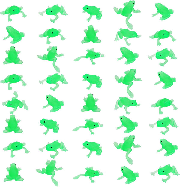 ONEST 40 Pieces Mini Frog Figurines Playset, Hand Painted Tiny Frogs, Realistic Rubber Figures for Kids Adults