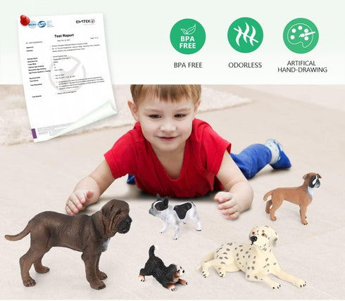 Volnau Dog Figurines, 9PCS Mini Puppy Figures for Kids, Educational Cake Topper Set for Toddlers Decorations