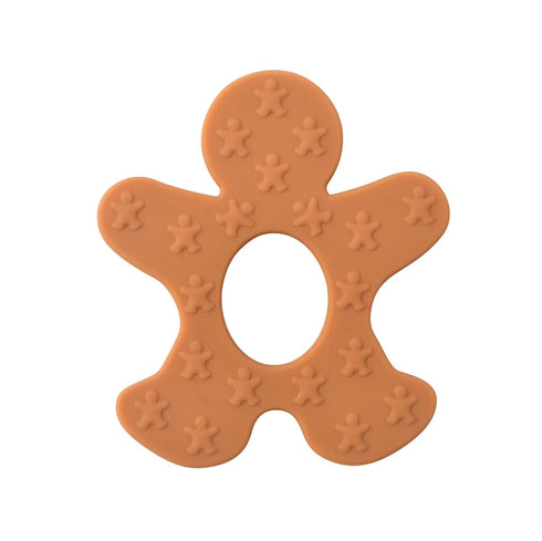 Jimibaby 100% 3.5 3.15 0.3 Inch Christmas Teether Teething Toy Gingerbread Man, The First Christmas teether for Baby