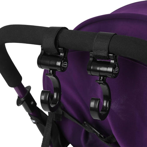 Fdit 2Pcs Stroller Hooks, ABS Plastic 360° Rotation Baby Stroller Pushchair Hooks for Diaper Bags