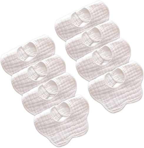 Unisex Muslin Baby Drooling Bibs, Soft & Absorbent Multi-Layer Bibs for Teething and Drooling Boys Girls