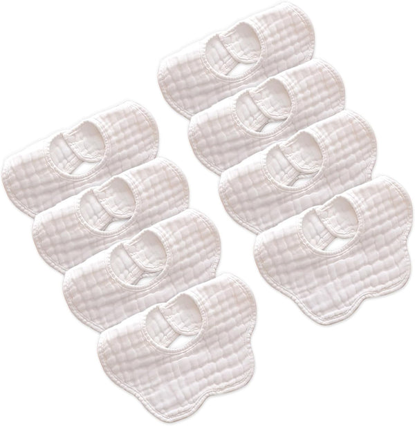 Unisex Muslin Baby Drooling Bibs, Soft & Absorbent Multi-Layer Bibs for Teething and Drooling Boys Girls
