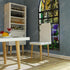 iLAND Dollhouse Furniture 1/12 Scale Dining-Room, Wooden Miniature Table Chair & Cabinet (8pcs)