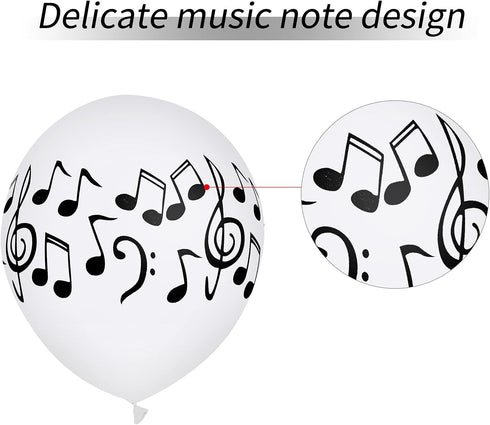 30 Pcs Music Notes Balloons, 12 Inches Latex Balloons for Musical Theme Birthday Party Decorations