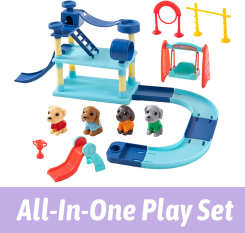 Set, Playset Pet Track Pet Sensory Bin for Kids, All-in-One Animal Sensory Sand Kit with Dog & Tools