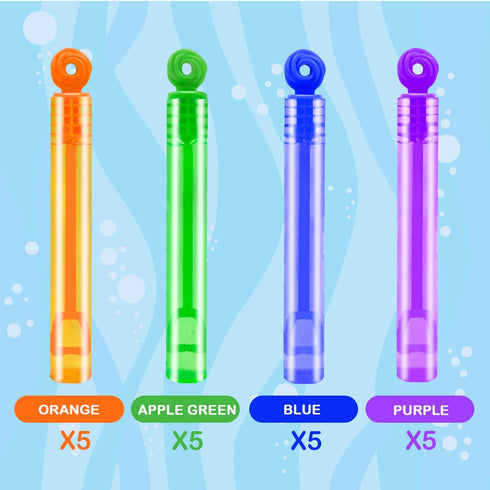 20 Pack Mini Pocket Bubble Wand Toys for Kids, Bubbles Party Favors Supplies for Toddlers, Carnival Birthday Gifts
