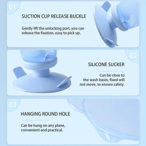 CNAFGBGG Counter Baby Sink Bath with Suction Cup, Portable Sink Baby Bath with Hanging Hole, Buttock Support Washing