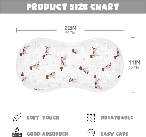 German Shorthaired Pointer Muslin Burp Cloths for Baby 2 Pack 100% Cotton Baby Washcloths Bibs for Boy Girl by YYZZH
