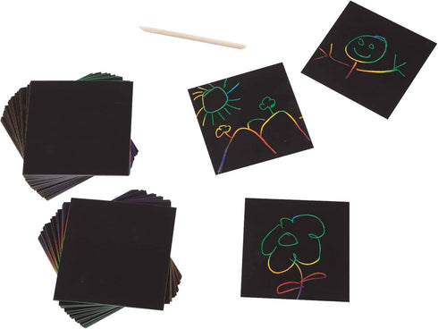 Melissa & Doug Scratch Art Rainbow Mini Notes, 125 with Wooden Stylus - FSC Certified
